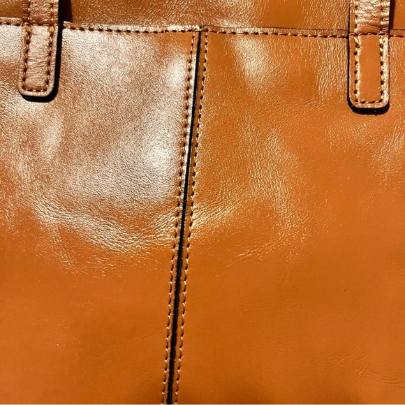 Patricia Nash Prescott Tote Shoulder Bag in hand tooled in Cognac Brown. - Picture 6 of 16